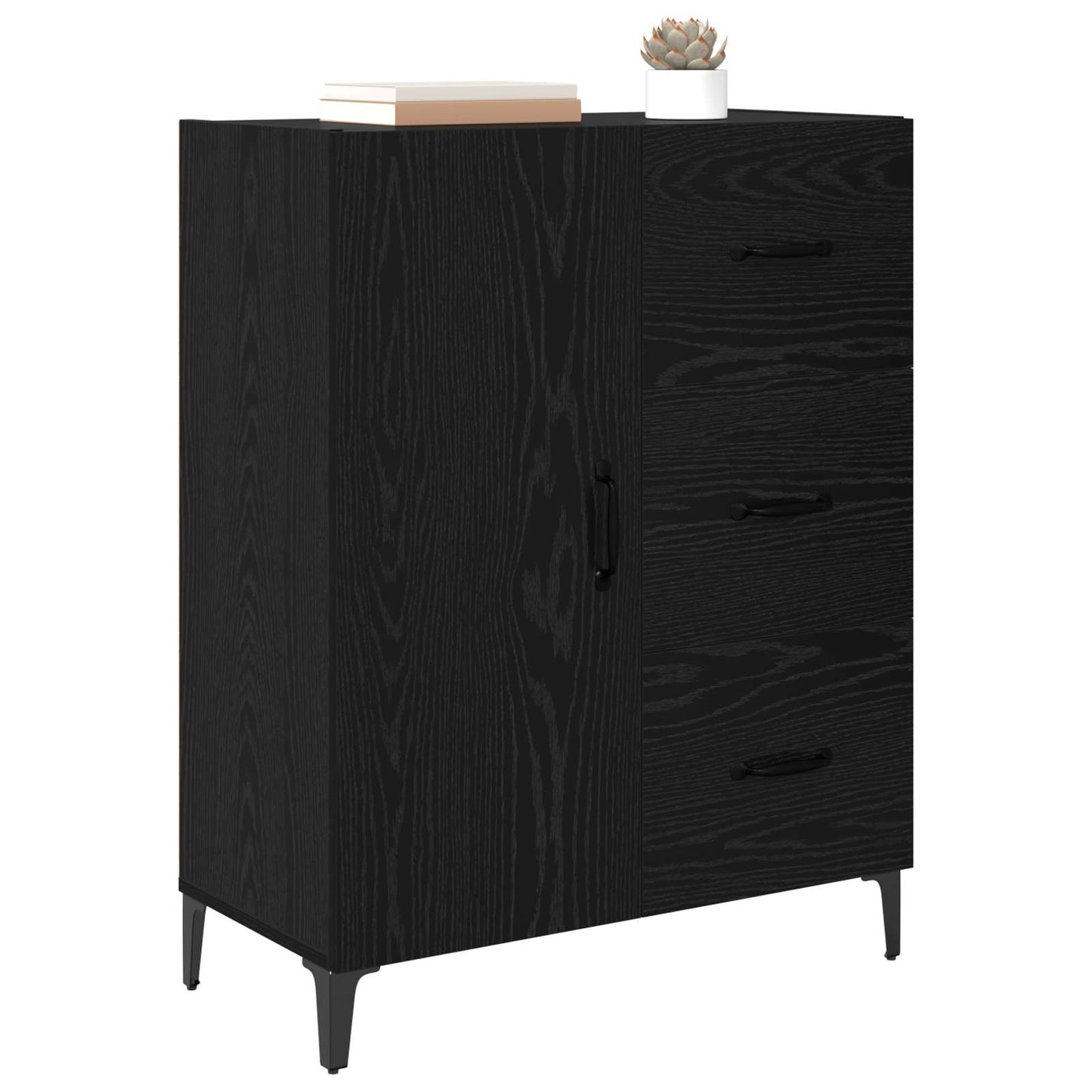 Sideboard Black Oak 69.5 x 34 x 90 cm Engineered Wood