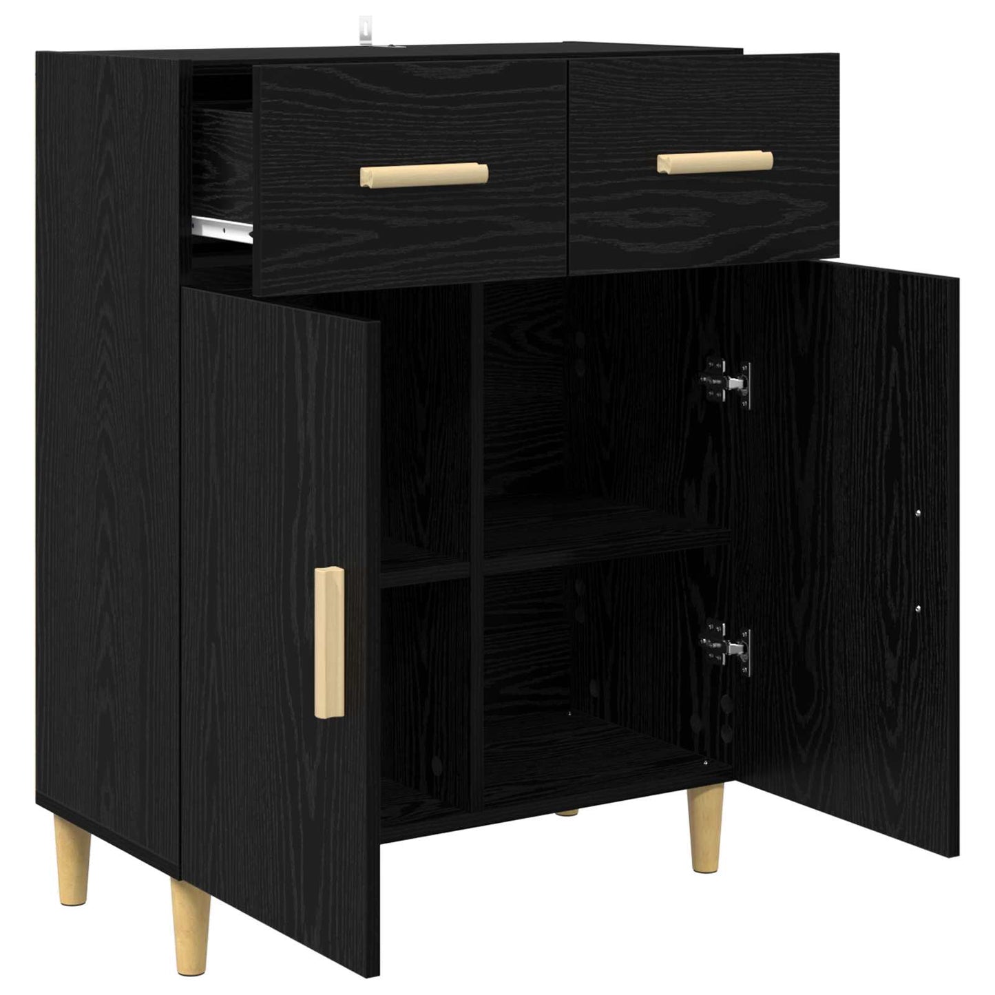 Sideboard Black oak 34 x 69.5 x 89 cm Engineered Wood