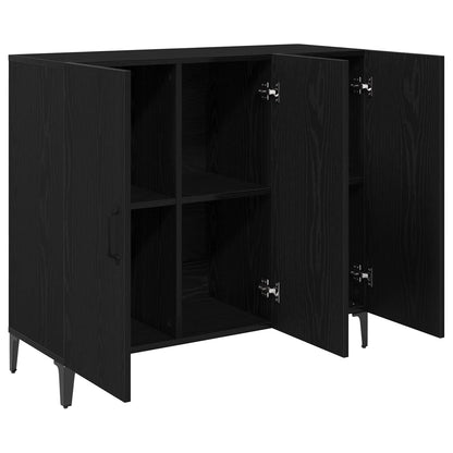 Sideboard Black oak 34 x 90 x 80 cm Engineered wood