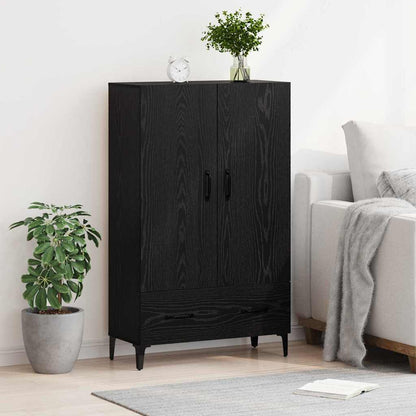 Highboard Black Oak 70 x 31 x 115 cm Engineered Wood and Iron