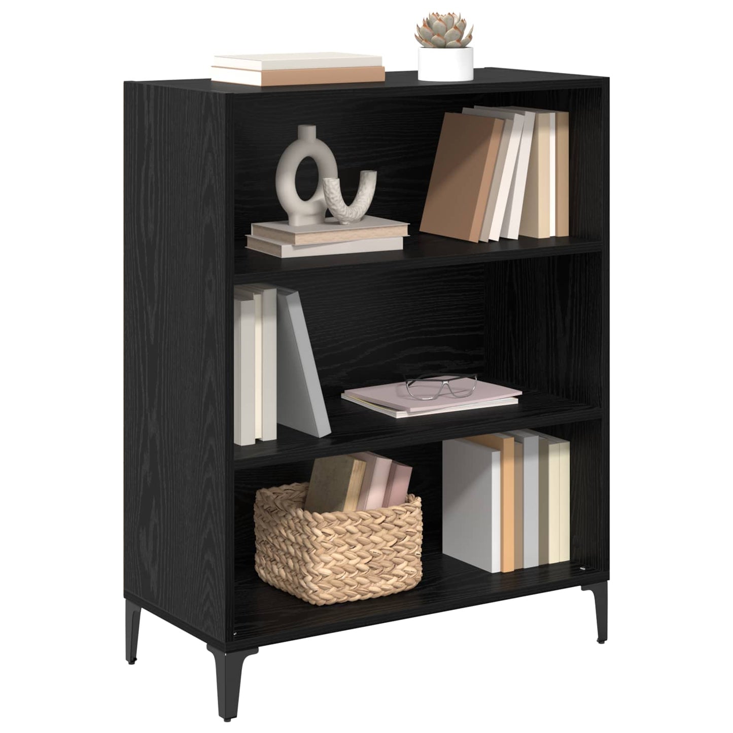 Sideboard Black Oak 69.5 x 32.5 x 90 cm Engineered Wood