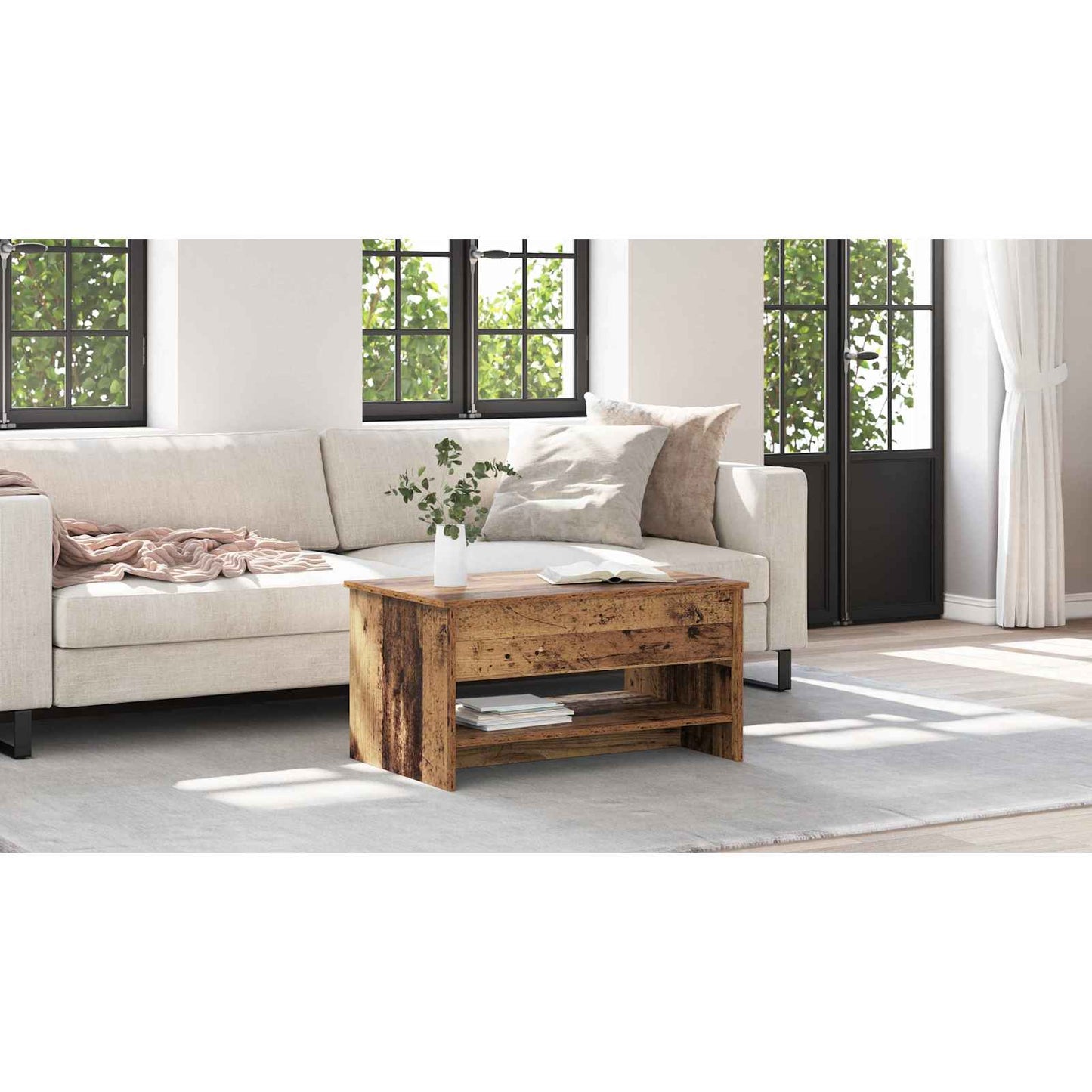 Coffee Table Old Wood 80 x 50.5 x 41.5 cm Engineered Wood