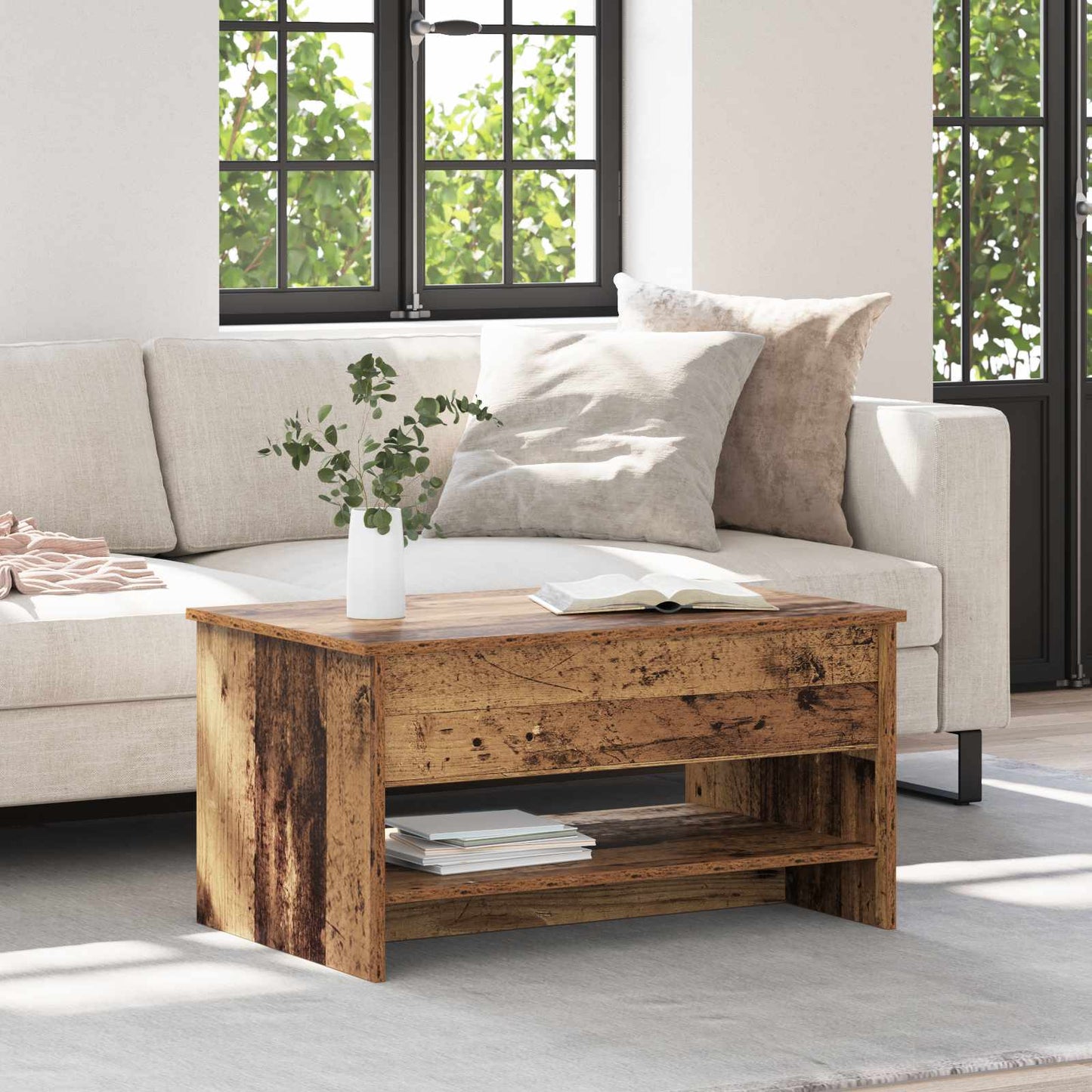 Coffee Table Old Wood 80 x 50.5 x 41.5 cm Engineered Wood