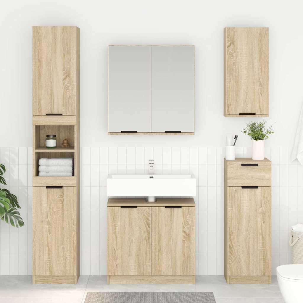 Bathroom Cabinet Sonoma Oak 64.5 x 33.5 x 59 cm Engineered Wood