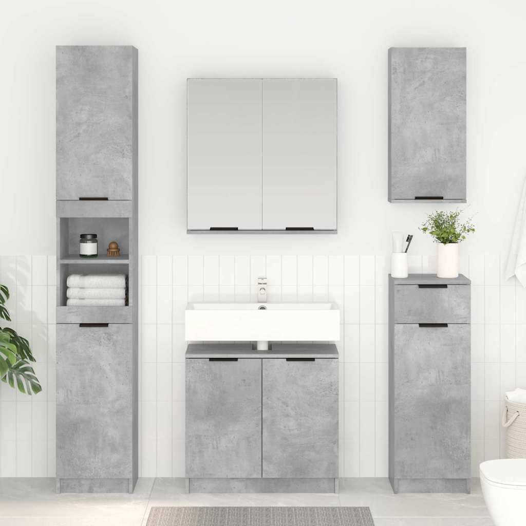 Bathroom Cabinet with Storage Concrete Grey 64.5 x 33.5 x 59 cm
