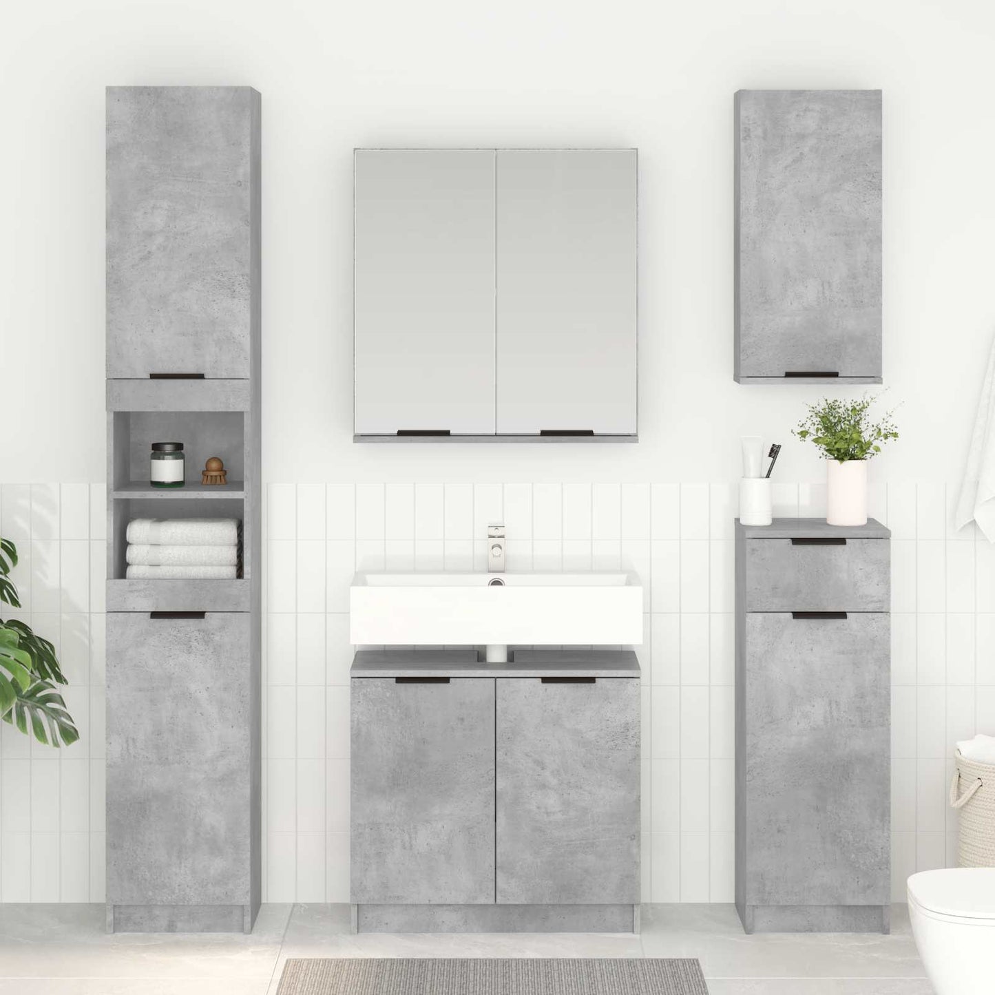 Bathroom Cabinet Concrete Grey 64.5 x 33.5 x 59 cm