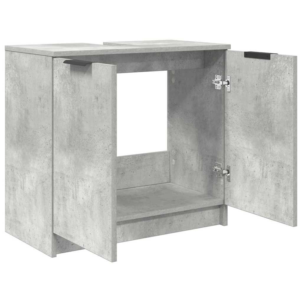Bathroom Cabinet with Storage Concrete Grey 64.5 x 33.5 x 59 cm