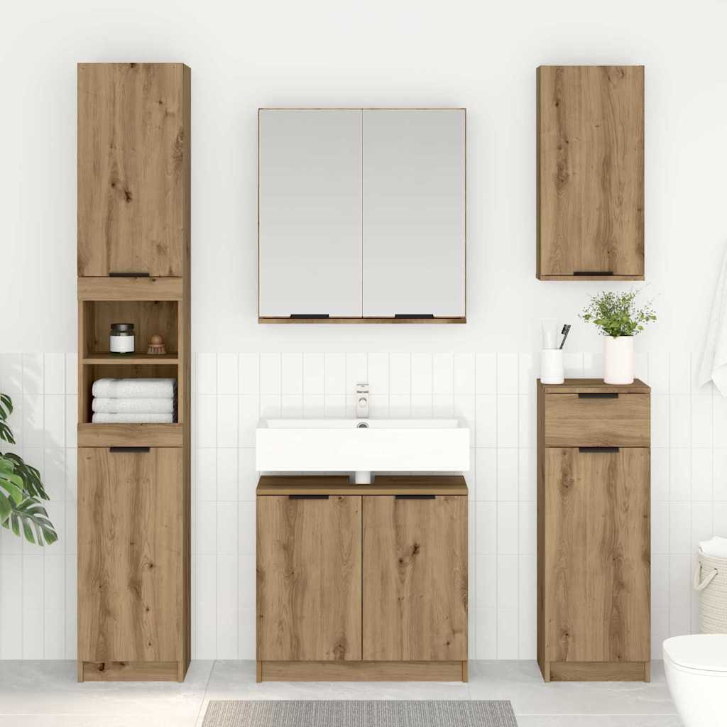 Bathroom Cabinet with Storage Artisan Oak 64.5 x 33.5 x 59 cm