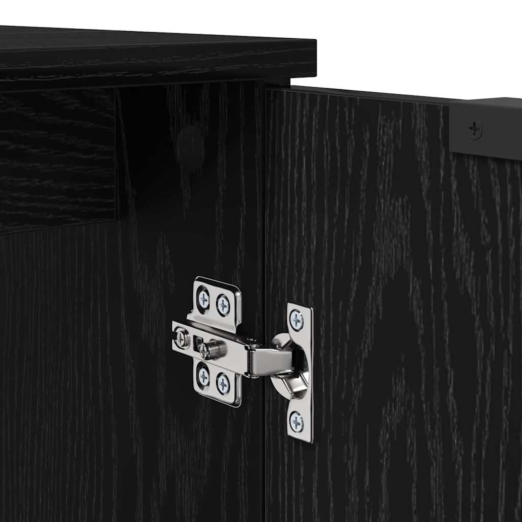Bathroom Cabinet Black Oak 64.5 x 33.5 x 59 cm Engineered Wood