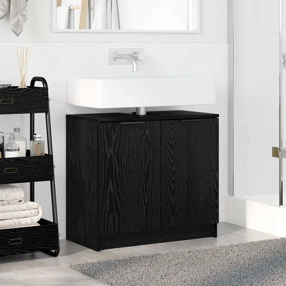 Bathroom Cabinet Black Oak 64.5 x 33.5 x 59 cm Engineered Wood