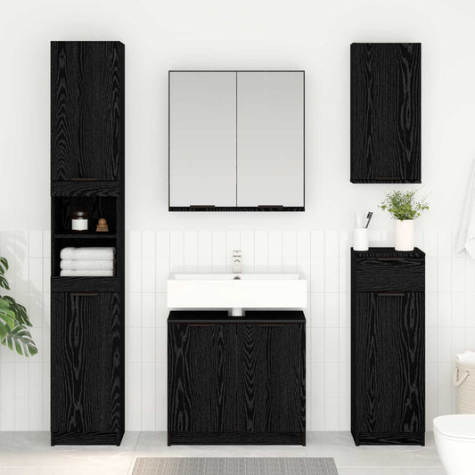 Bathroom Cabinet Black Oak 64.5 x 33.5 x 59 cm Engineered Wood