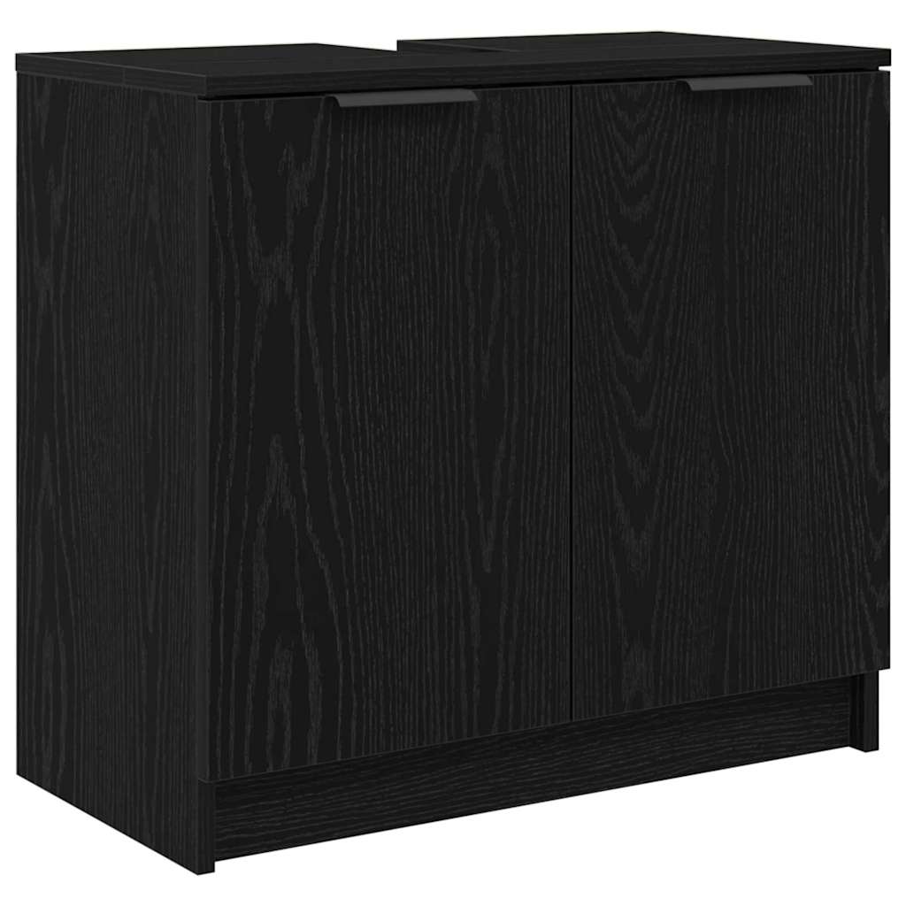 Bathroom Cabinet Black Oak 64.5 x 33.5 x 59 cm Engineered Wood
