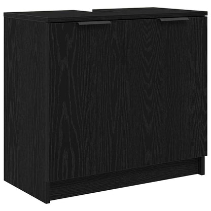 Bathroom Cabinet Black Oak 64.5 x 33.5 x 59 cm Engineered Wood