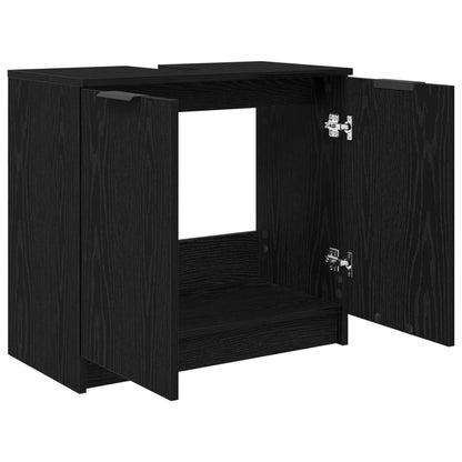 Bathroom Cabinet Black Oak 64.5 x 33.5 x 59 cm Engineered Wood