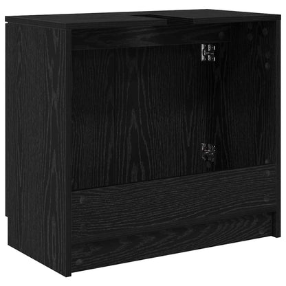 Bathroom Cabinet Black Oak 64.5 x 33.5 x 59 cm Engineered Wood