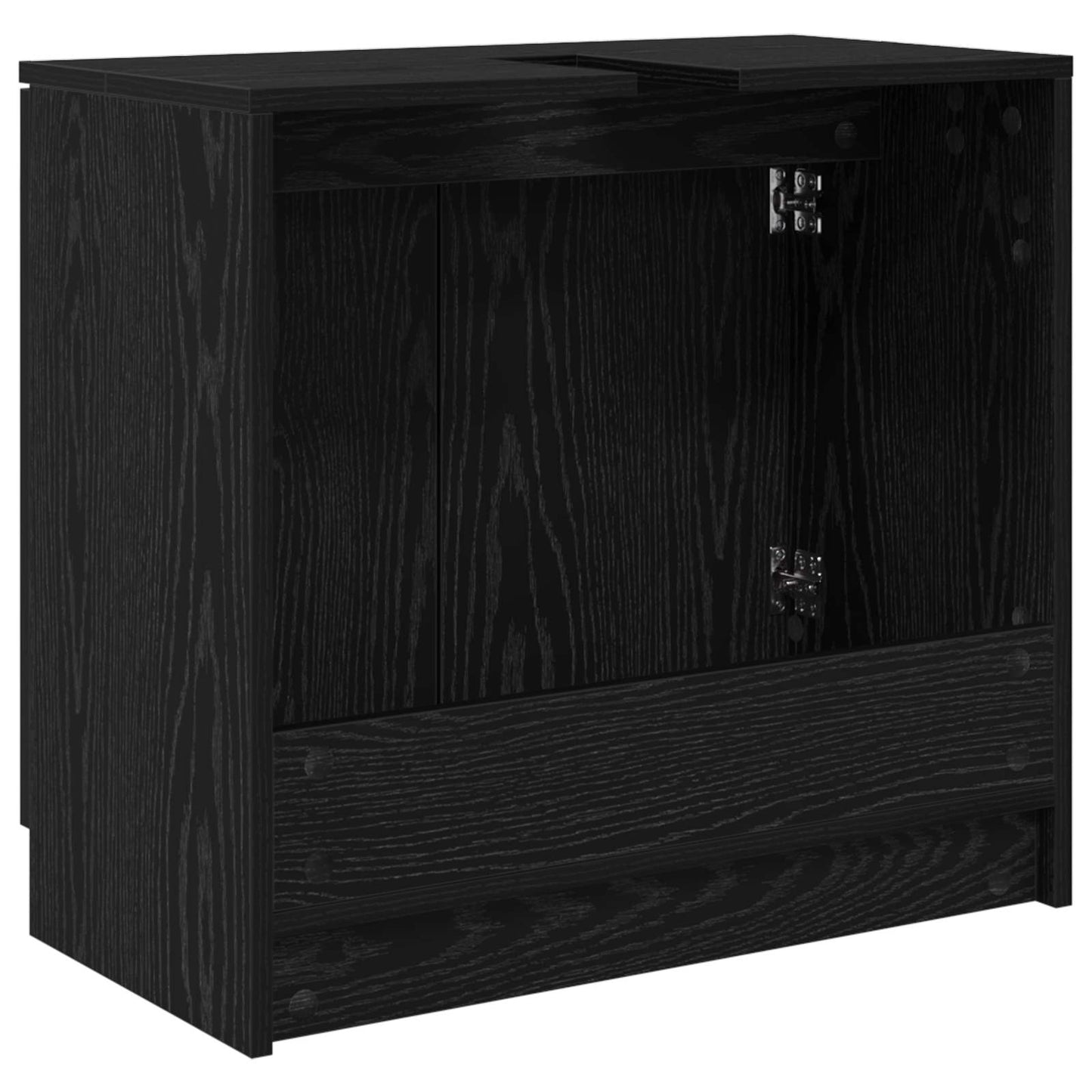 Bathroom Cabinet Black Oak 64.5 x 33.5 x 59 cm Engineered Wood
