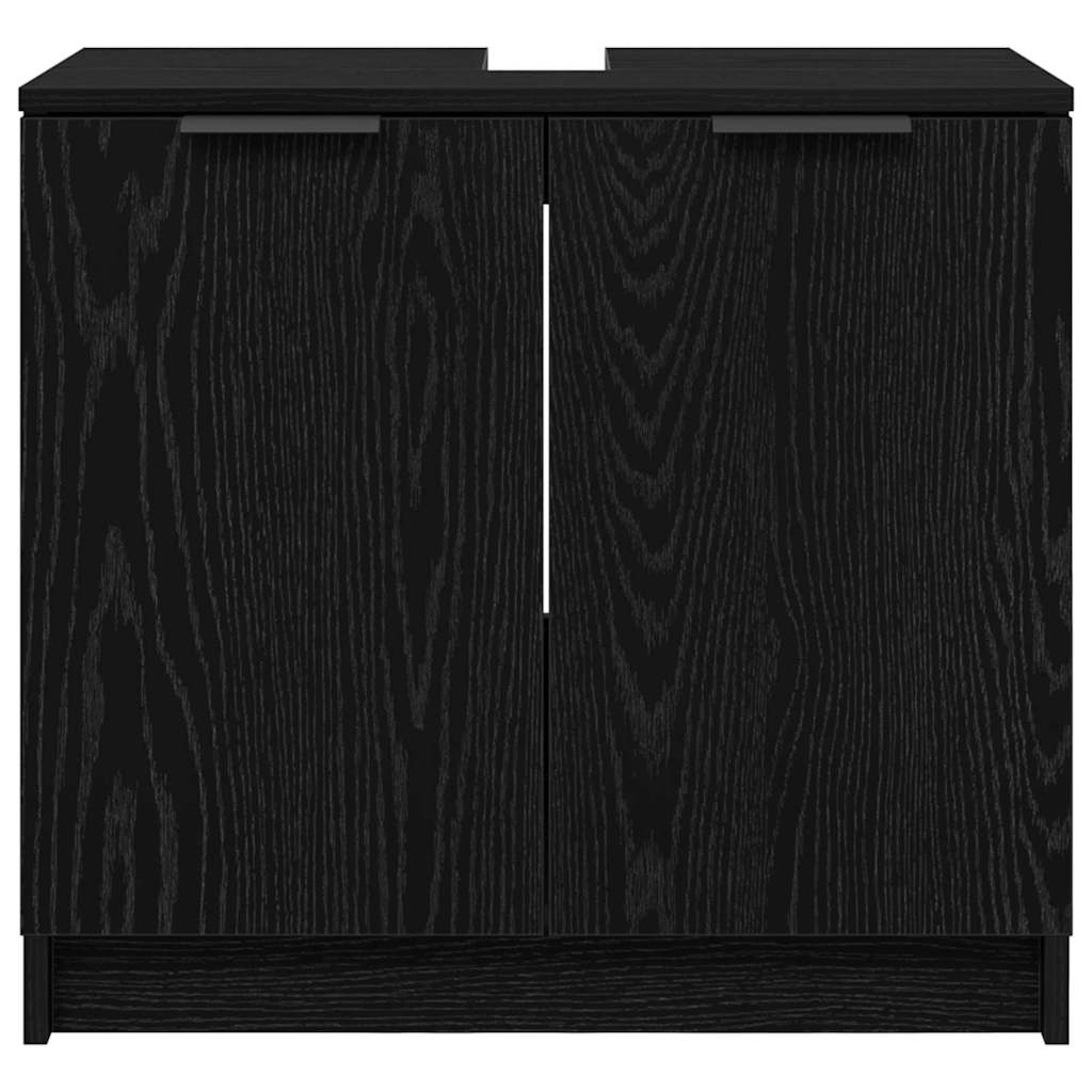 Bathroom Cabinet Black Oak 64.5 x 33.5 x 59 cm Engineered Wood