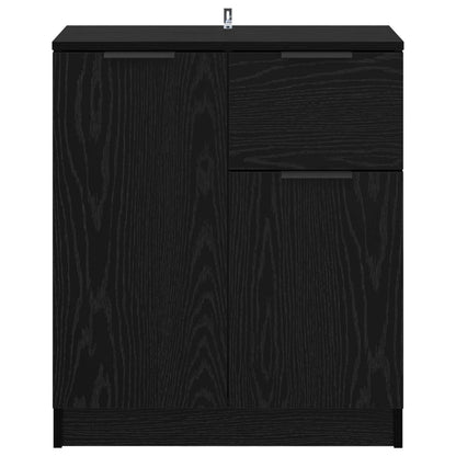 Sideboard with Drawer Black Oak 60 x 30 x 70 cm Engineered Wood