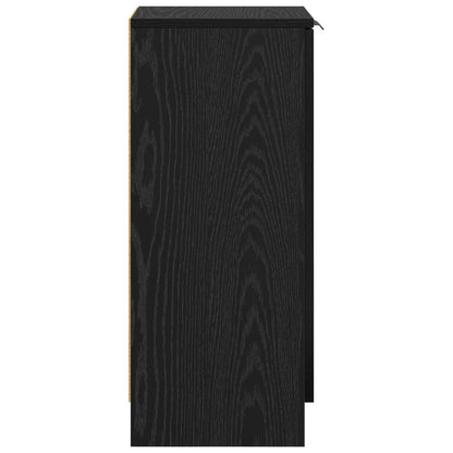 Sideboard Black Oak 30 x 30 x 70 cm Engineered Wood