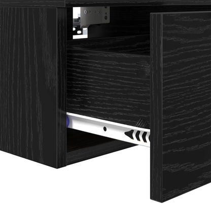 Bedside Cabinet Black Oak 34 x 30 x 20 cm Engineered Wood