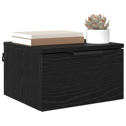 Bedside Cabinet Black Oak 34 x 30 x 20 cm Engineered Wood