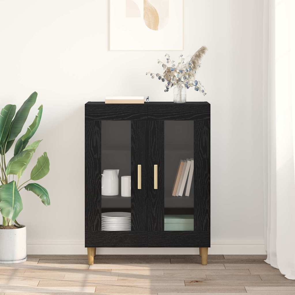 Sideboard Black Oak 69.5 x 34 x 90 cm Engineered Wood