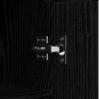Sideboard Black Oak 69.5 x 34 x 90 cm Engineered Wood and Iron