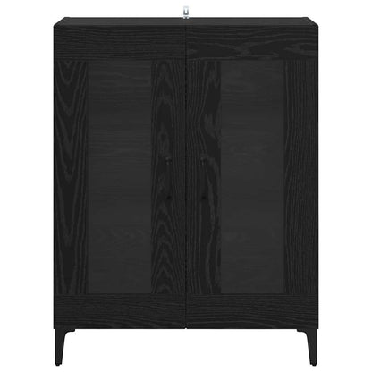 Sideboard Black Oak 69.5 x 34 x 90 cm Engineered Wood and Iron