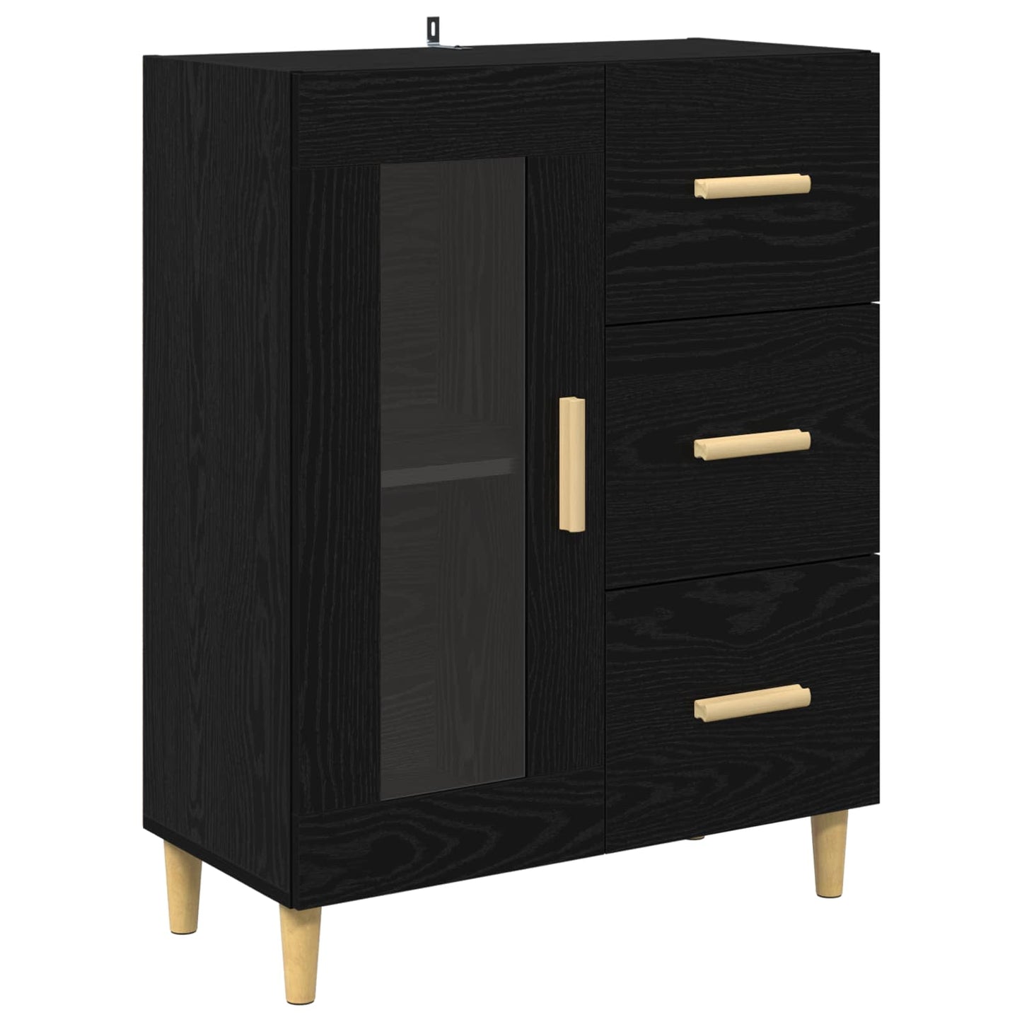 Sideboard Black Oak 69.5 x 34 x 90 cm Engineered Wood