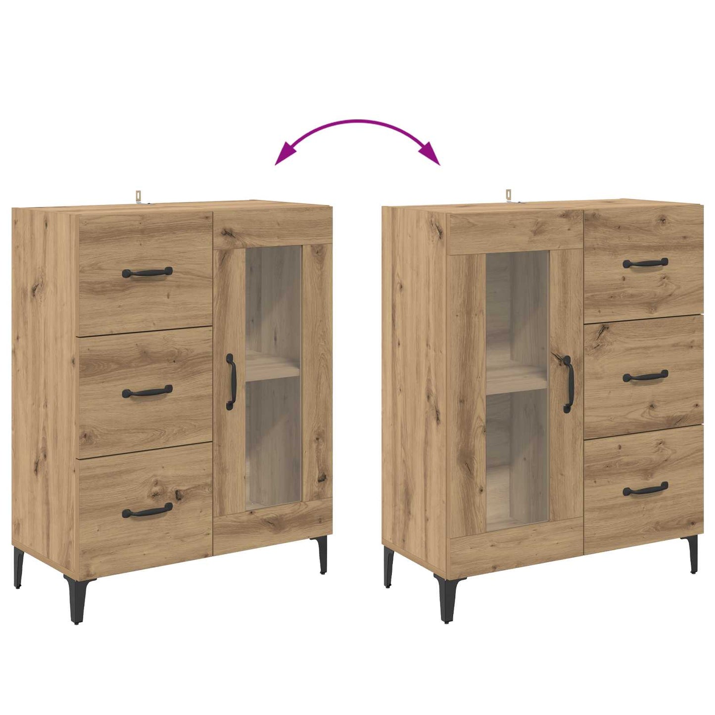 Sideboard with Drawer Artisan Oak 69.5 x 34 x 90 cm