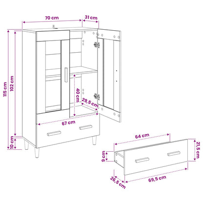 Highboard Old Wood 70 x 31 x 115 cm Engineered Wood