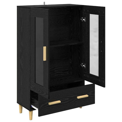 Highboard Black Oak 70 x 31 x 115 cm Engineered Wood