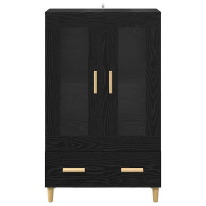 Highboard Black Oak 70 x 31 x 115 cm Engineered Wood