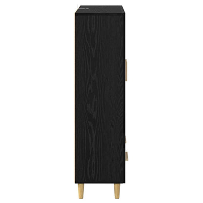 Highboard Black Oak 70 x 31 x 115 cm Engineered Wood