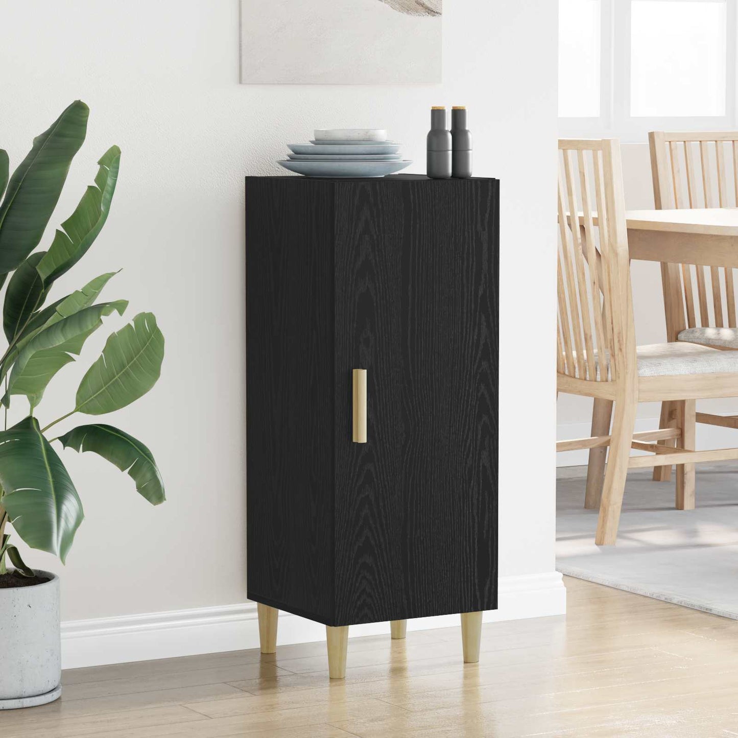 Sideboard Black Oak 34.5 x 34 x 90 cm Engineered Wood