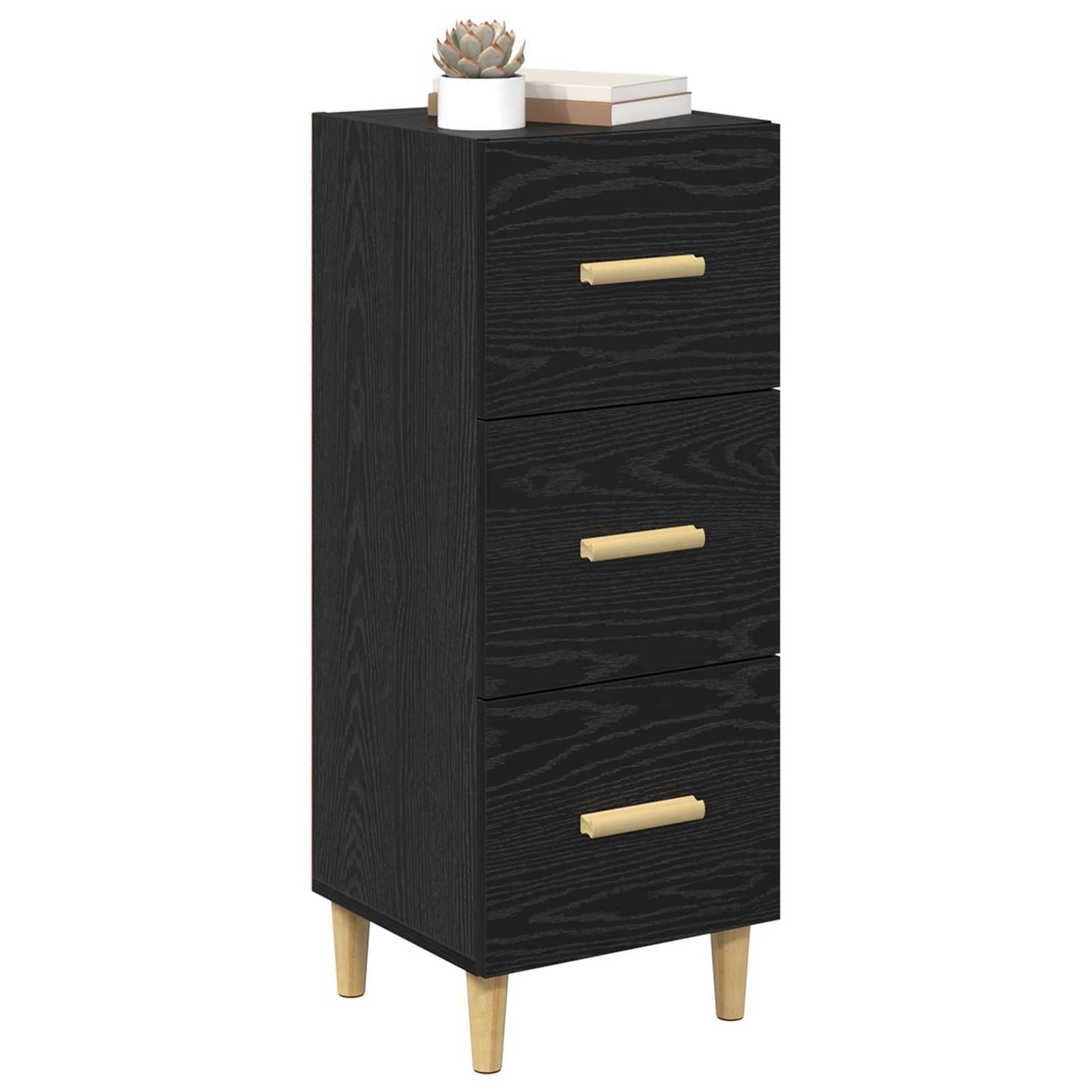 Sideboard Black oak 34.5 x 34 x 90 cm Engineered wood