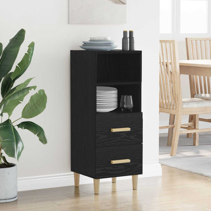 Sideboard Black oak 34 x 34.5 x 90 cm Engineered wood