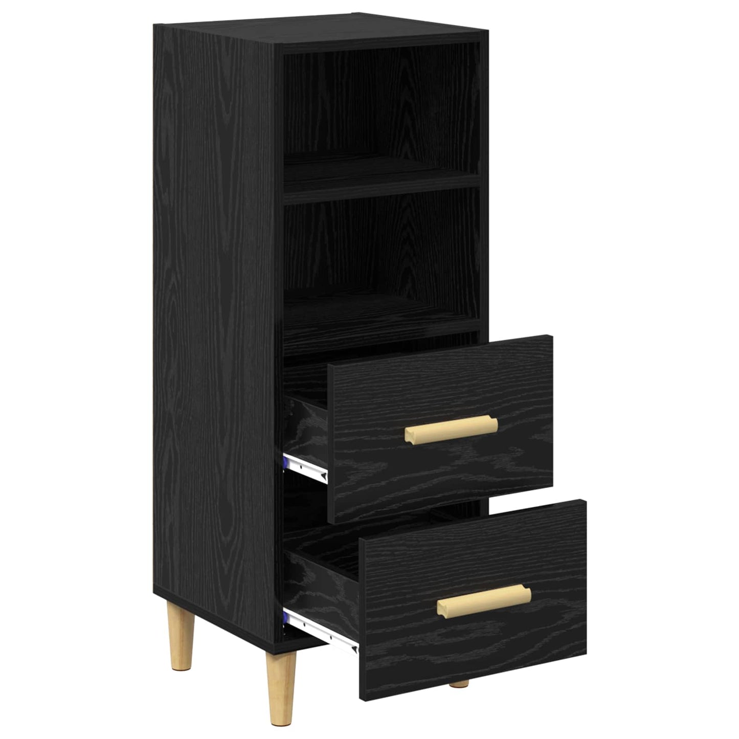 Sideboard Black oak 34 x 34.5 x 90 cm Engineered wood
