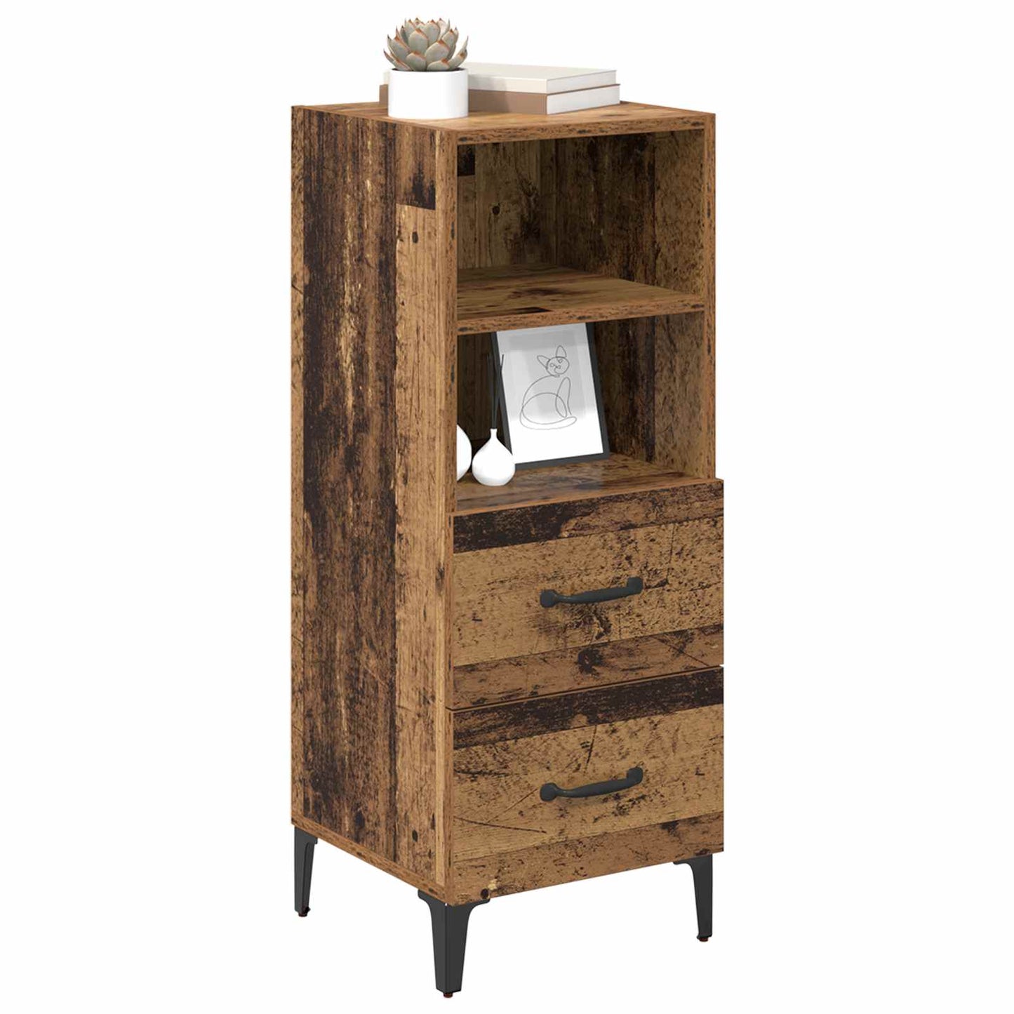 Sideboard Old wood 34 x 34.5 x 90 cm Engineered wood