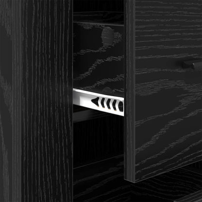 Sideboard with Drawer Black Oak 40 x 33 x 70 cm Engineered wood