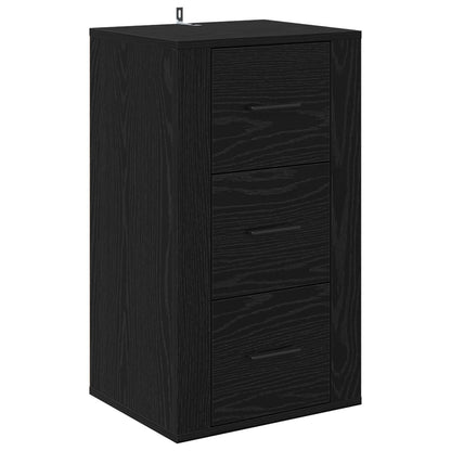 Sideboard with Drawer Black Oak 40 x 33 x 70 cm Engineered wood