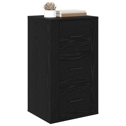 Sideboard with Drawer Black Oak 40 x 33 x 70 cm Engineered wood