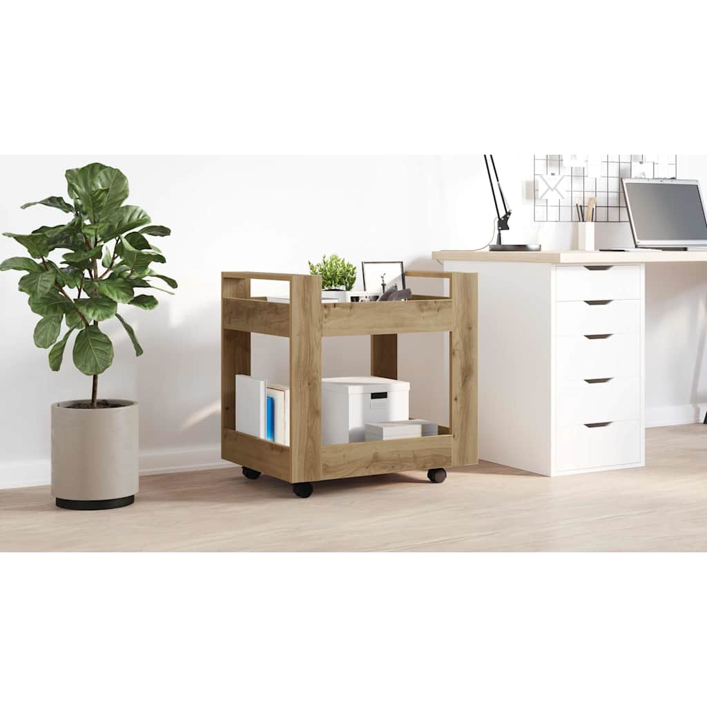 Desk Trolley Artisan Oak 60 x 45 x 60 cm Engineered Wood