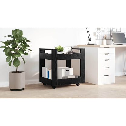 Desk Trolley Black Oak 60 x 45 x 60 cm Engineered Wood