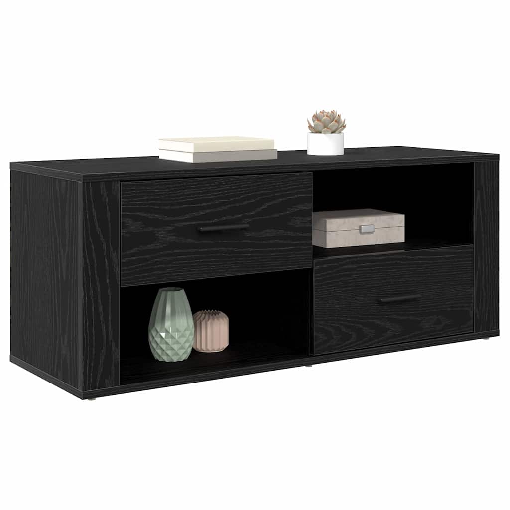 TV Cabinet Black Oak 100 x 35 x 40 cm Engineered Wood