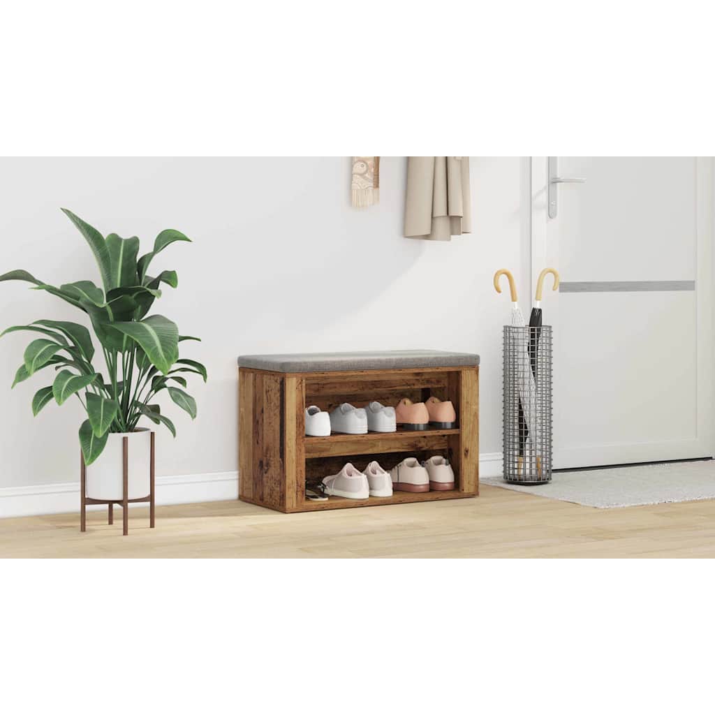 Shoe Rack with Shelf Old wood 75 x 35 x 45 cm Engineered wood