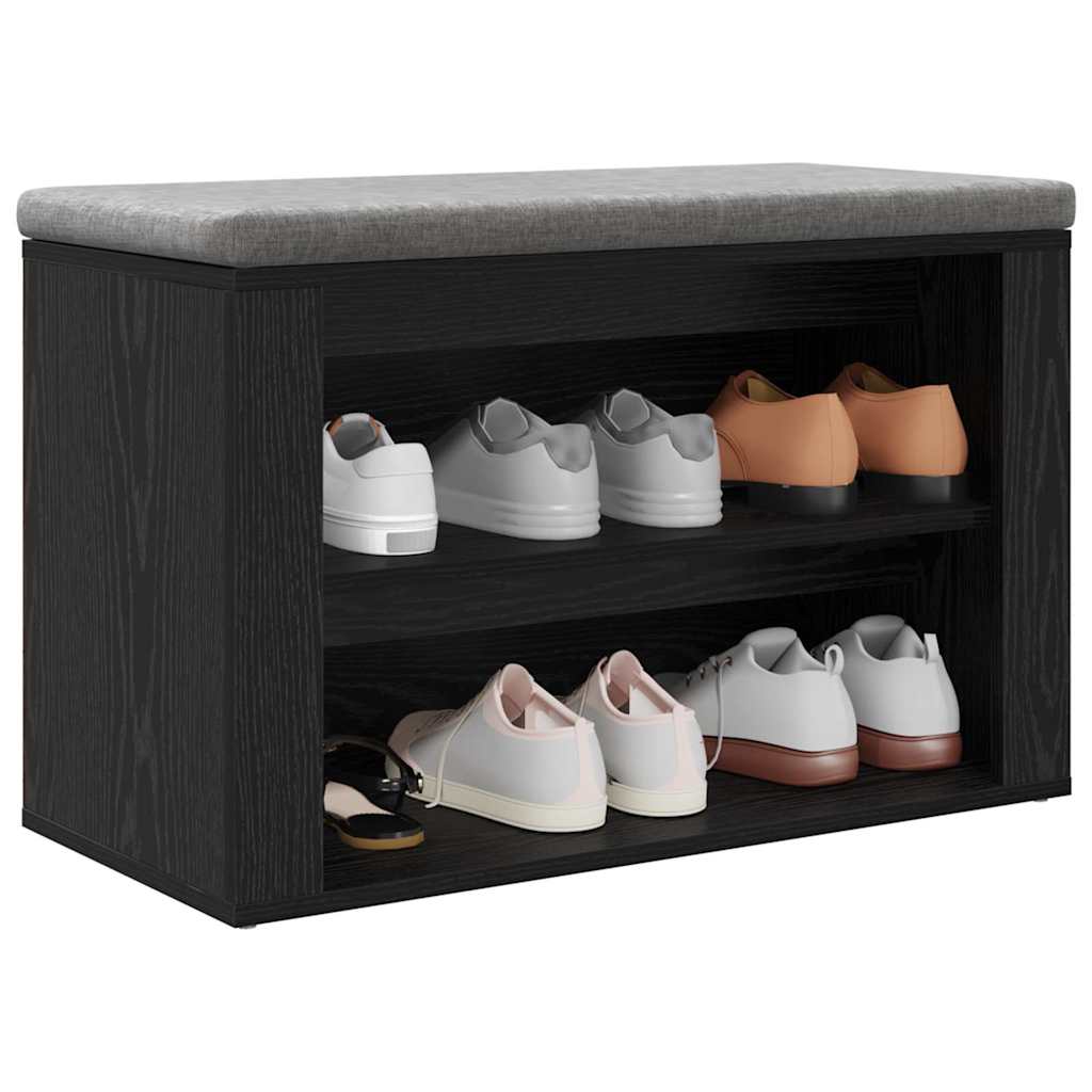 Shoe Rack 75 x 35 x 45 cm Engineered Wood Black oak