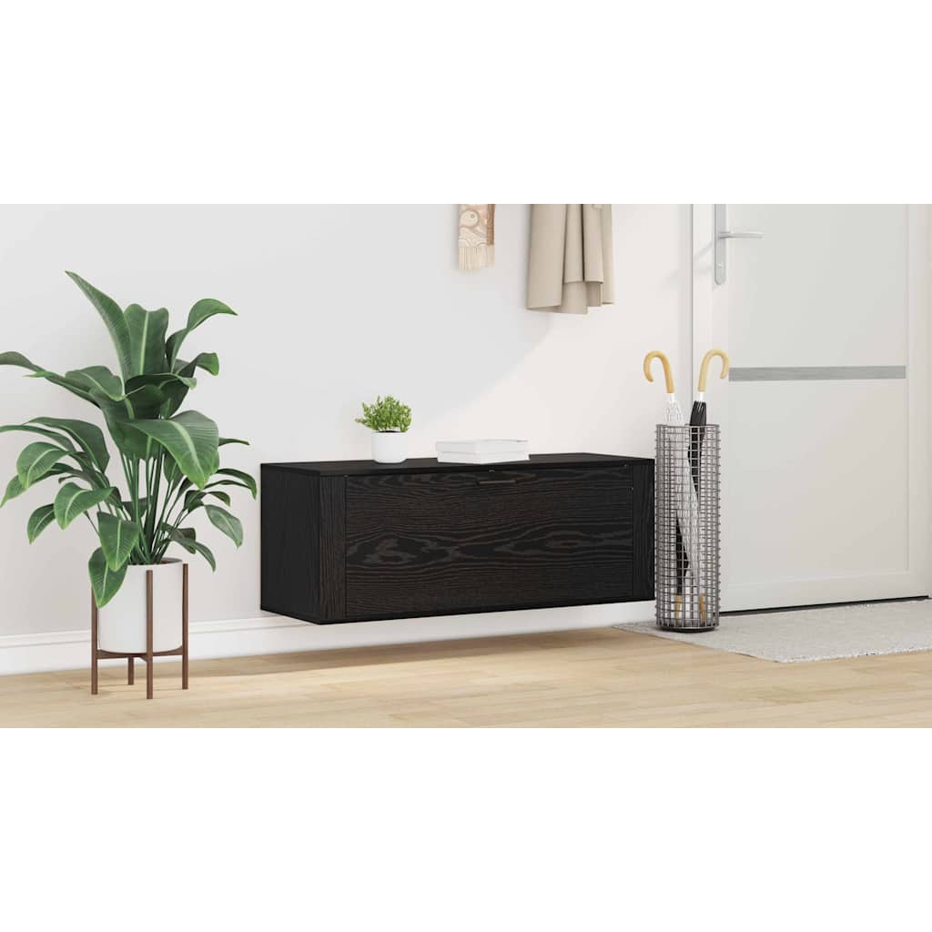 Shoe Cabinet Black oak 100 x 35 x 38 cm Engineered wood