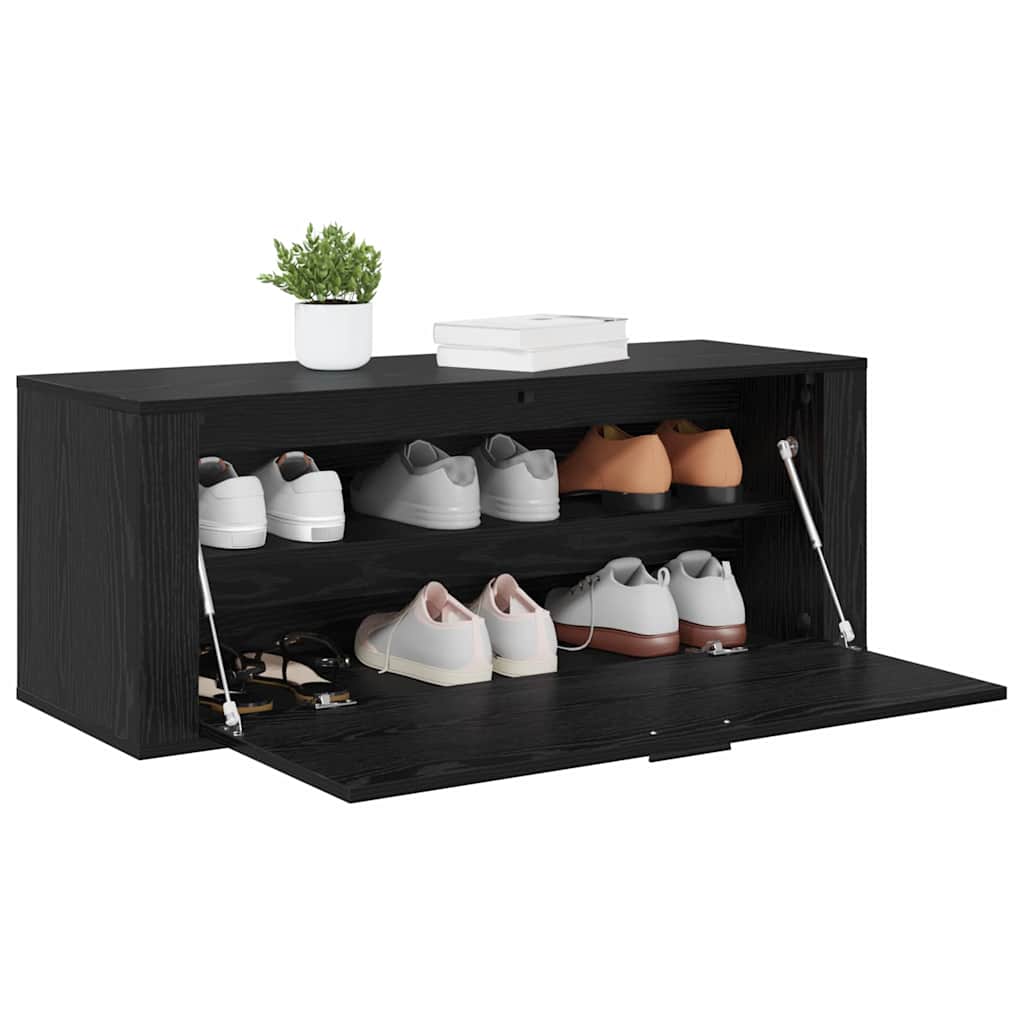 Shoe Cabinet Black oak 100 x 35 x 38 cm Engineered wood