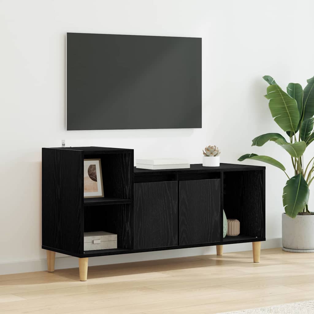 TV Cabinet Black Oak 100 x 35 x 55 cm Engineered Wood